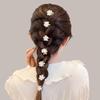 10 Pcs Sweet Mini Cute Flower-Shaped Hair Clips, Crystal Rhinestone Petal Small Hair Claw Clips Fashion Long Braid Hairstyles for Women Hair Accessories (Pink) view 4