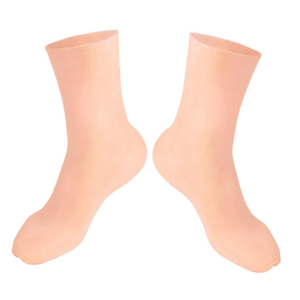 GOOHOCHY 1 Pair Overnight Moisturizing Socks for Dry Cracked Feet Reusable Socks with Honeycomb Cushioning for Enhanced Comfort Hydrating Foot Care Socks (Size L: 40-44)