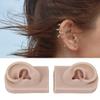 Fockety Reusable Silicone Ear Model, Flexible Human Skin Ear Piercing Training Props, Compact &, Suitable for Acupuncture, Novices, and Beauty Training Institutes (Dark Skin Tone) view 3