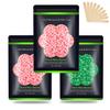 Wax Beads for Hair Removal 10.5oz (300g), Auperwel Hard Wax Beads Beans for Sensitive Skin Brazilian Waxing, Face, Bikini, Eyebrow, Legs, Painless for Women Men, 3 packs Kit with 10 Sticks view 1