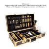 Asixxsix Barber Carrying Case, Profesional Metal Hair Stylist Organizer Case with Portable Handle and 3 Digit Security Number Combination Lock, Travel Barber Suitcase Barber Supplies Case view 2