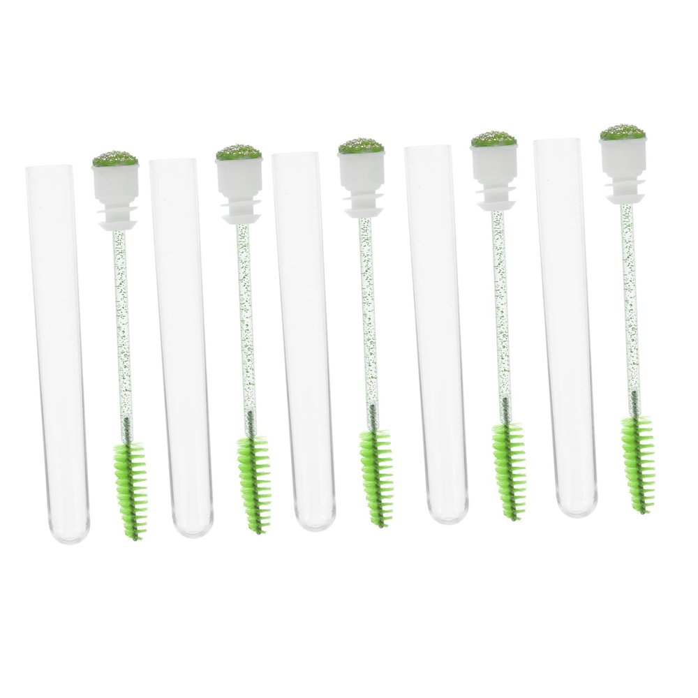LALADEFIEE 10pcs Glitter Eyelash Extensions Brush Tube Ergonomic Lash Brow Comb for Easy Application and Separation for Makeup Lovers and Professionals Deep