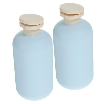 FONDOTIN 2pcs Travel Toiletry Bottles Plastic Refillable Squeeze Bottles Lids Empty for Shampoo Lotion Lip Gloss