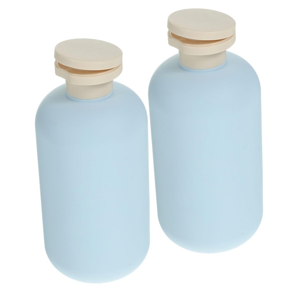 FONDOTIN 2pcs Travel Toiletry Bottles Plastic Refillable Squeeze Bottles Lids Empty for Shampoo Lotion Lip Gloss