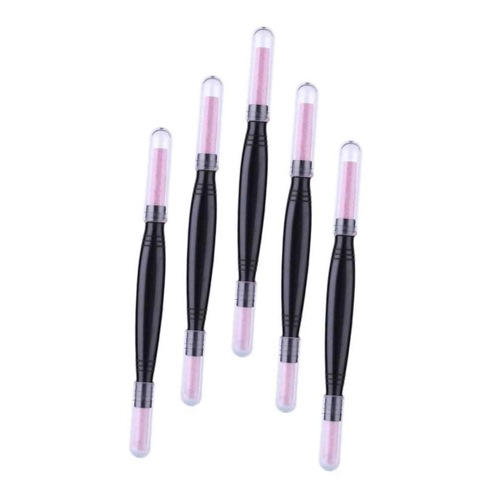 BELLIFFY Double-Headed Nail Cuticle Remover Pumice Stone Pen Set 5pcs Multi-Functional Manicure Tool for Home Salon Use for Nail Care and Dead Skin Removal