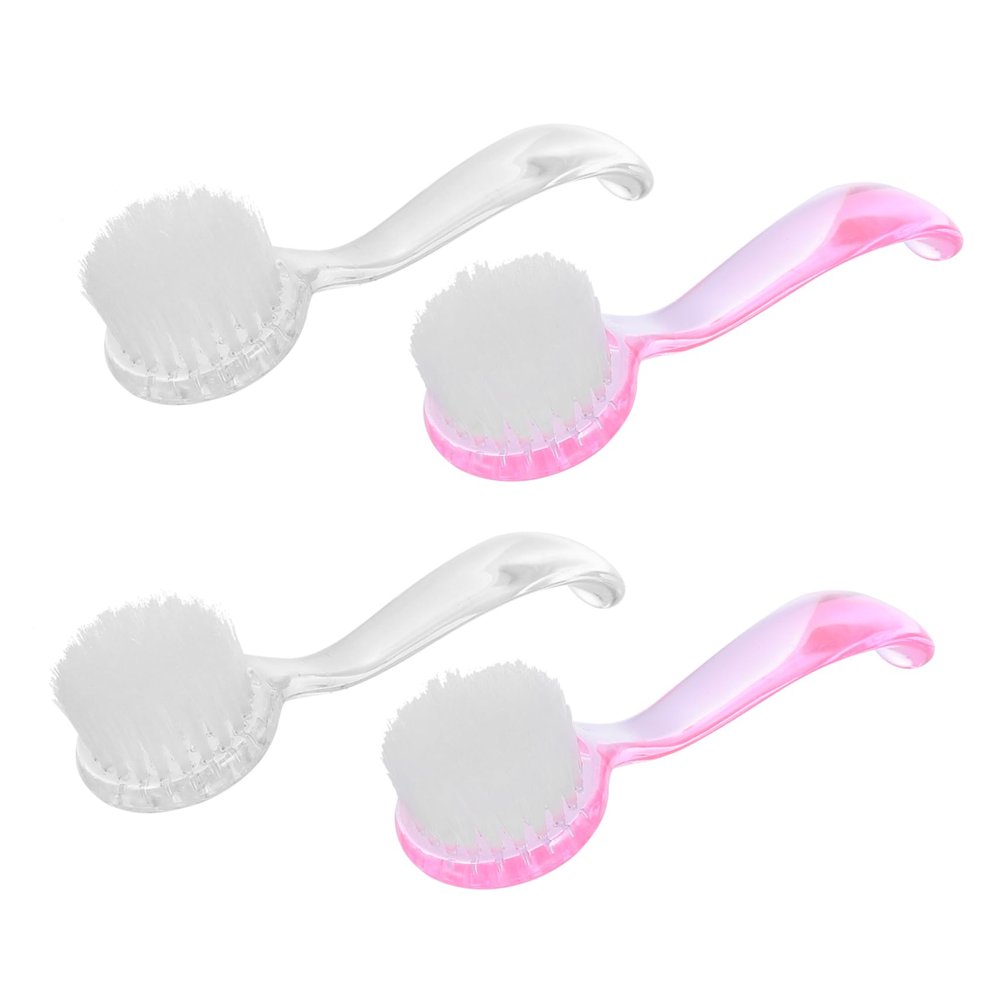 Healvian 4pcs Nail Scrubbing Brush Ergonomic Handle for Fingernail and Toenail Cleaning Includes and Brushes for Home and Salon Use