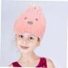 AUTSUPPL Cute Cartoon Bunny Hair Drying Hat Absorbent Hair Wrap for Wet Fast Drying Towel Cap Soft Fleece Dryer Alternative view 4