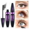 3 PCS 4D Silk Fiber Lash Mascara Volume and Length Waterproof Tubing Telescopic Mascara Black with Eyelash Curler,Volumizing Smudge Proof,Long-Lasting Curling Thickening F view 2