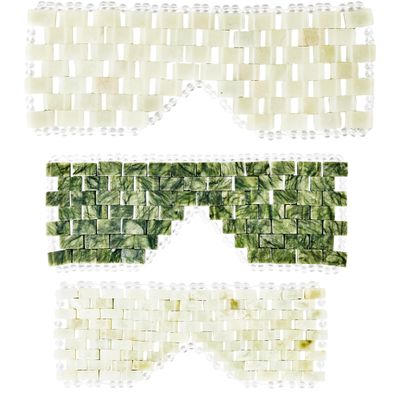 3 Pcs Jade Eye Mask Green Jade Stone Eye Mask for Facials Cooling Mask for Alleviate Puffiness Face Facial Eyes Sleeping Mask Relief Eye Cover, 3 Sizes