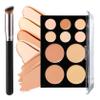 10 Colors Correcting Concealer Palette,Colors Corrector Palette,Moisturizing Full Coverage Liquid Foundation Cream Contour Makeup Palette with Brush view 1