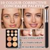 10 Colors Correcting Concealer Palette,Colors Corrector Palette,Moisturizing Full Coverage Liquid Foundation Cream Contour Makeup Palette with Brush view 2