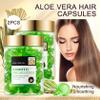 60PCS Hair Serum Oil Capsules, Moisturizing Hair Serum for Frizzy, Dry and Damaged Hair, Smooth, Non-greasy, Refreshing Long Lasting Nourishing Hair Oil for WomenAloe Vera view 2