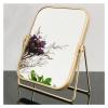 2-Sided Golden Tabletop Makeup Mirror, Square Vanity Mirror 360Rotation Dressing Table Mirror for Home Bathrom view 2