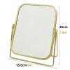2-Sided Golden Tabletop Makeup Mirror, Square Vanity Mirror 360Rotation Dressing Table Mirror for Home Bathrom view 4