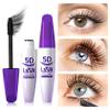 3 PCS 4D Silk Fiber Lash Mascara Volume and Length Waterproof Tubing Telescopic Mascara Black with Eyelash Curler,Volumizing Smudge Proof,Long-Lasting Curling Thickening C view 2