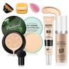 7PCS Mushroom Head Air Cushion CC Cream,Natural BB Cream Foundation Makeup,Moisturizing Colour Change Foundation,Loose Setting Powder Set with Makeup Sponges D view 1