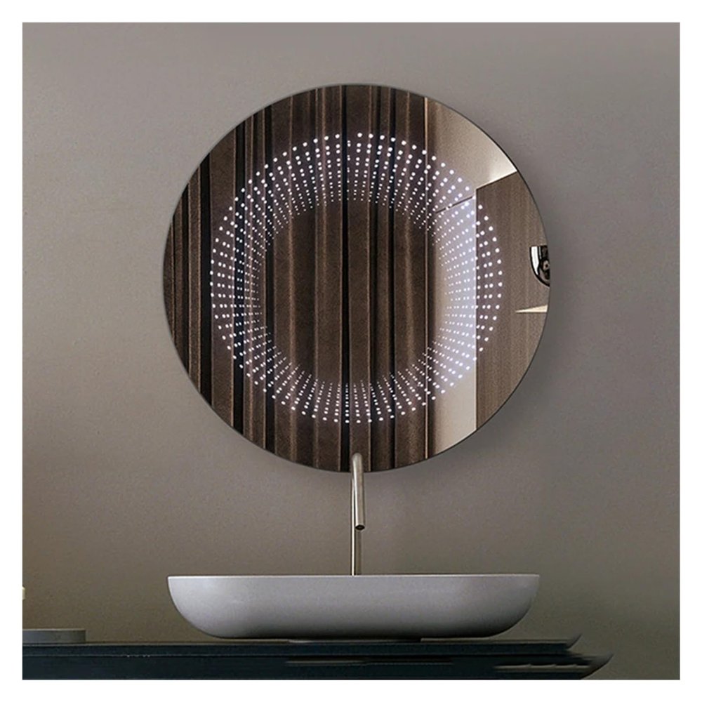 32 Inch Makeup Stickers Mirror Bathroom Art Round Design Aesthetic Mirror Shower Mirrors,Mirrors