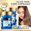 60PCS Hair Serum Oil Capsules, Moisturizing Hair Serum for Frizzy, Dry and Damaged Hair, Smooth, Non-greasy, Refreshing Long Lasting Nourishing Hair Oil for WomenOlive view 2