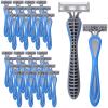 Leriton 30 Pcs Mens Disposable Razors Bulk 3 Blade Sensitive Skin Shaving Razor Long Blade for Hotel Spa Travel view 1