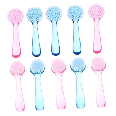FOMIYES Nail Brush Cleaner Manicure Brush Set 10pcs Long Handle Hands Feet Random Color