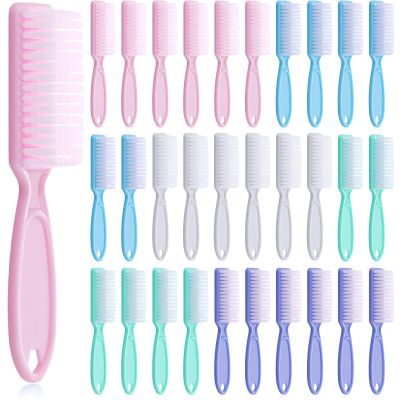 Patelai 30 Pcs Nail Scrubber Brushes Bulk Handle Grip Manicure Brushes for Cleaning Fingernails Pedicure Cleaning Brush for Toes and Fingernail Cleaning(Macaron Colors)