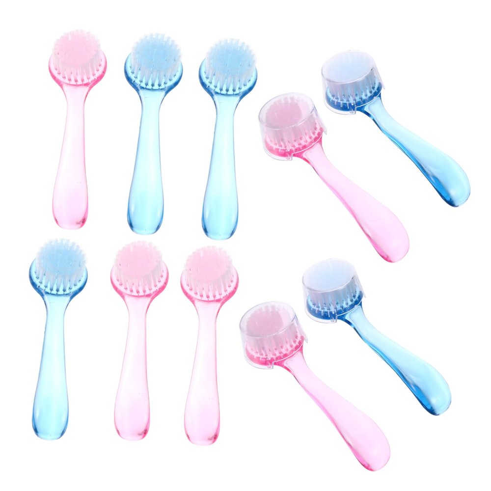 VINTORKY Plastic Material Nail Brush Handle Grip Fingernail Cleaning Brush Cleaner Random Color