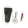 Beatifufu Stainless Steel Eyebrow Scissors 2pcs Brow Trimmer Shears Scissors Kit for Men view 2