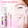 Buqikma Lash shampoo for Eyelash Extension, 60Ml/2.11fl.Oz Eyelash Shampoo Kit with Lash Wash Brushes Gentle Lash Extension Cleanser for Professional Salon and Home Eyelash Care view 3