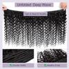 Blackmoon 12A Deep Wave Human Hair Bundles,24 Inches 100% Human Hair,Wet and Wavy Double Weft,100g/Bundle Natural Black view 4