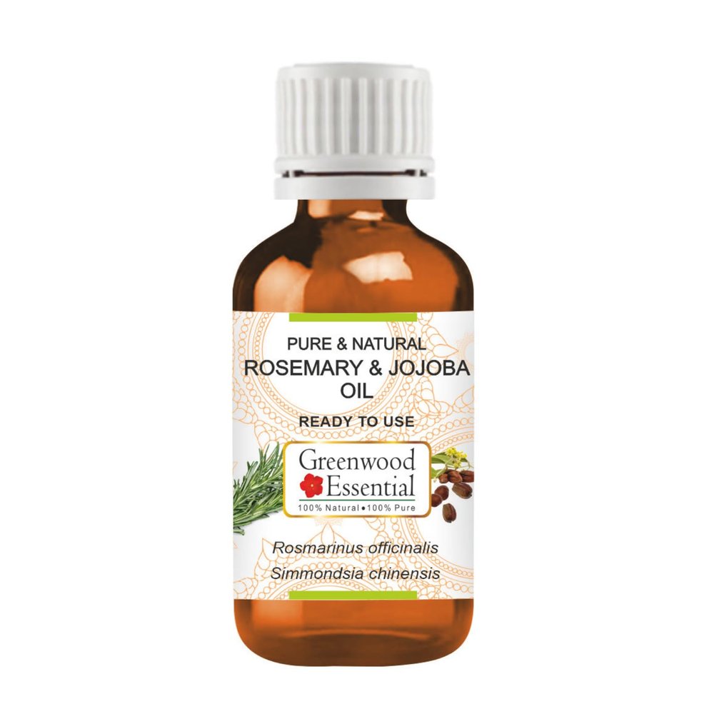 Greenwood Essential Rosemary and Jojoba Oil, Liquid Gold for Hair and Scalp- Pure and Natural 100ml (3.38oz)