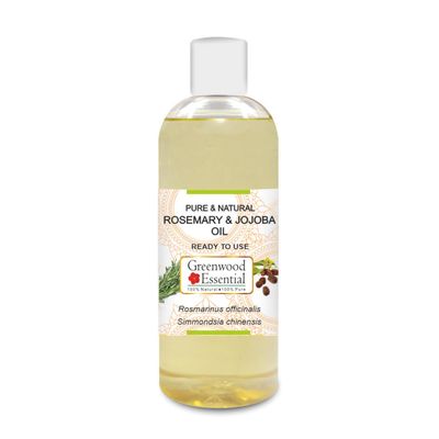Greenwood Essential Rosemary and Jojoba Oil, Liquid Gold for Hair and Scalp- Pure and Natural 200ml (6.76oz)