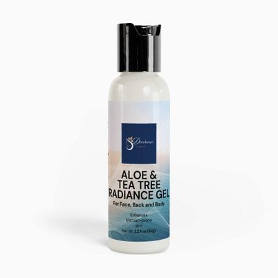 Dermlumen Aloe & Tea Tree Radiance Gel  Face Gel for Redness, Blemishes & Oil Control  Hydrating with Aloe Vera, Tea Tree, Cucumber & Willow Bark  Sensitive Skin Safe  1.7oz