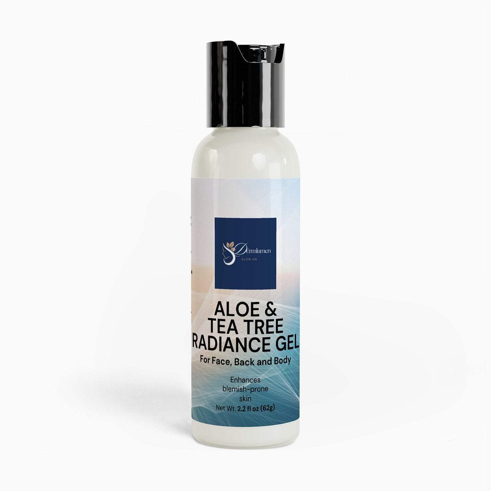Dermlumen Aloe & Tea Tree Radiance Gel  Face Gel for Redness, Blemishes & Oil Control  Hydrating with Aloe Vera, Tea Tree, Cucumber & Willow Bark  Sensitive Skin Safe  1.7oz