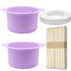 2pcs Silicone Wax Warmer Liner & 50 Pcs Waxing Sticks Body Hair & 50 Pcs Protective Collars Ring Removal Sticks Applicator Easy to Clean Non-Stick Wax Pot Silicone Bowl view 1