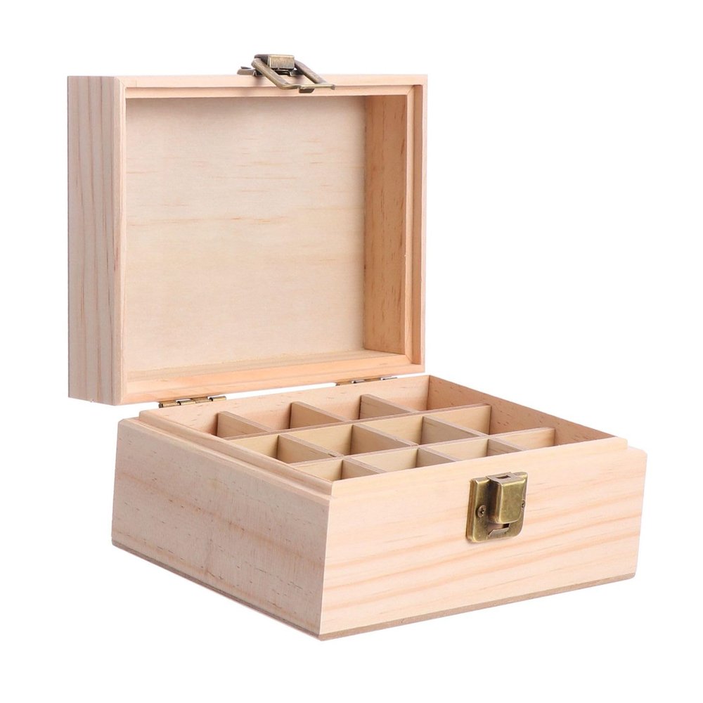FOMIYES Wood Essential Oil Storage Box Compartment Organizer for Essential Oil Bottles Portable and Lightweight Aromatherapy Case Present for Enthusiasts Wood Craftsmanship
