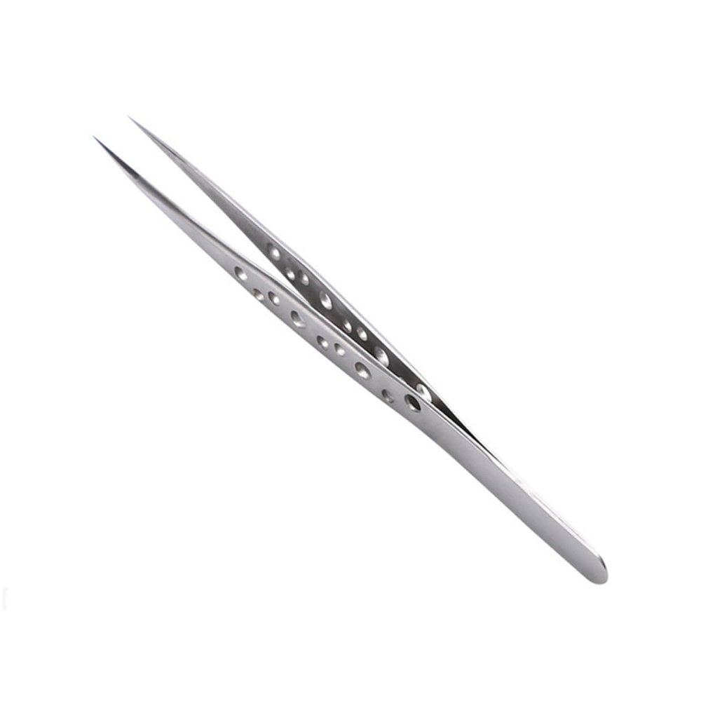 SKISUNO 2pcs Static Eyebrow Tweezers Curved Straight Non-magnetic Nail Tools for Professional Manicure Eyelash Application Lightweight Comfortable Design for Precision Use