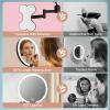 20X/1X Wall Mounted Lighted Makeup Mirror, 6inch Double Sided 1X/20X Magnifying Makeup Mirror with 3 Color Lights, Rechargeable Bathroom 20X Magnification Mirror 360 Rotation Extendable Folding Arm view 2