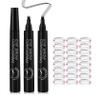 3Pcs Black Microblading Eyebrow Pen,Liquid Eyebrow Pen,Waterproof Microblading Eyebrow Pencil with a Micro-Fork Tip Applicator, 24h Smudge Proof,Easily Create Natural Charming Eye Brow Makeup view 1