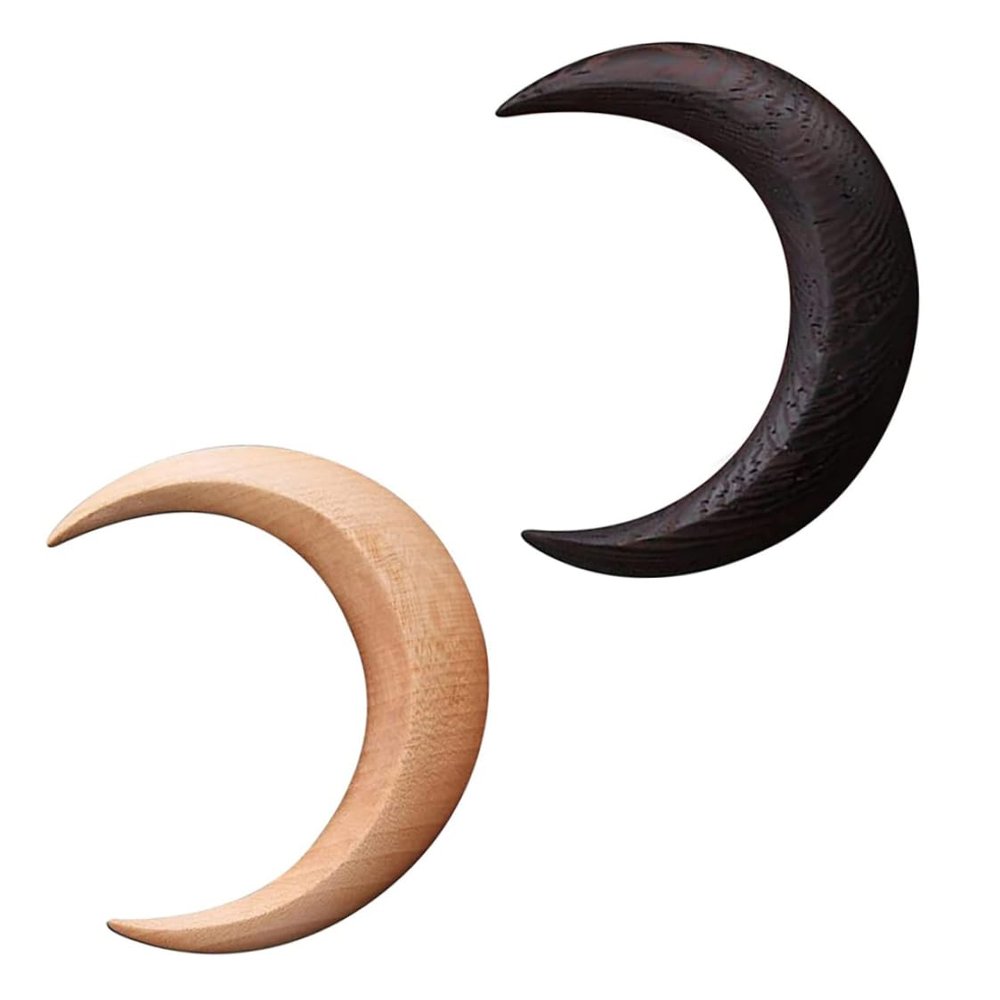 1/2 Piece Hair Pin Half Moon Hair Pin Wooden Moon Hair Clips Moon Hair Pin Hair Gothic Accessories for Women 2PC