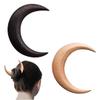 1/2 Piece Hair Pin Half Moon Hair Pin Wooden Moon Hair Clips Moon Hair Pin Hair Gothic Accessories for Women 2PC view 4