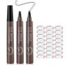 3Pcs Gray Brown Microblading Eyebrow Pen,Liquid Eyebrow Pen,Waterproof Microblading Eyebrow Pencil with a Micro-Fork Tip Applicator, 24h Smudge Proof,Easily Create Natural Charming Eye Brow Makeup view 1