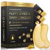 AVJONE 24K Gold Under Eye Patches (30 Pairs), Collagen eye masks for dark circles and puffiness, eye patches for women puffy eyes, Revitalises and Refreshes Your Skin view 1