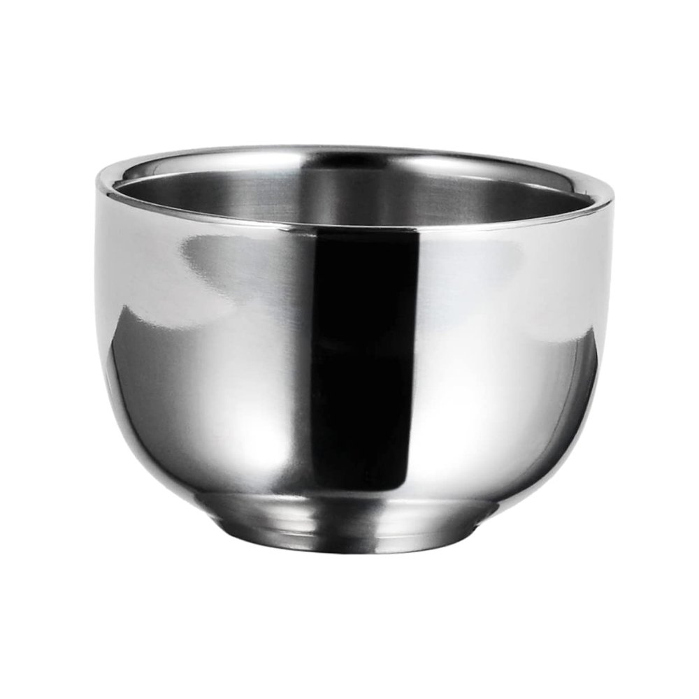 Mikinona 1pc Stainless Steel Foaming Shaving Bowl for Men Household Shaving Soap Container for Travel and Home Use Elegant Design Resistant Easy to Store