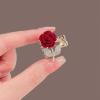 PLwelth Rose Hair Claw Clips for Women Girls Small Flower Hair Clips Mini Rose Flower Hair Claw Clips for Thick Thin Hair Cute Rhinestone Hair Clips Sweet Hair Accessories for Party Daily Decoration view 2