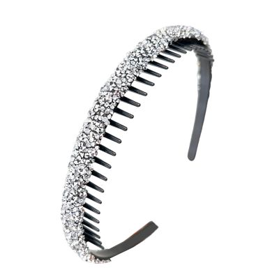 Dsgzkk Rhinestones Headband NonSlip Crystal Teeth Comb Hairband Fashionable Hair Bands for Women Girl Face Washing