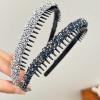 Dsgzkk Rhinestones Headband NonSlip Crystal Teeth Comb Hairband Fashionable Hair Bands for Women Girl Face Washing view 3