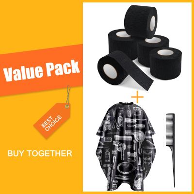 Hair Cutting Barber Cape with Hair Combs and 5 Rolls Disposable Barber Paper Neck Strips