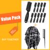 Hair Cutting Barber Cape with Hair Combs and 10 Pcs Barber Brush view 1