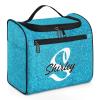 CURLYOOT Custom Travel Toiletry Bag for Women Men, Personalized Hanging Travel Bag for Toiletries with Name, Customized Makeup Organizer Bag for Cosmetics, Blue Glitter view 1
