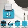 CURLYOOT Custom Travel Toiletry Bag for Women Men, Personalized Hanging Travel Bag for Toiletries with Name, Customized Makeup Organizer Bag for Cosmetics, Blue Glitter view 3